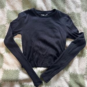 ARITZIA TNA Black Long Sleeve Women's CROPPED Top